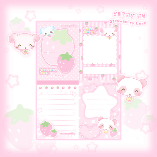 [Creamy Village] Strawberry Love Memo Pad