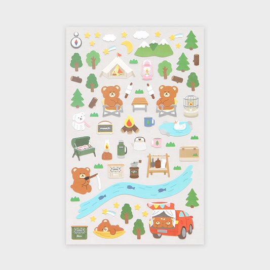 [Stationery Korea] Deco Sticker – 4 sheets (Camping)