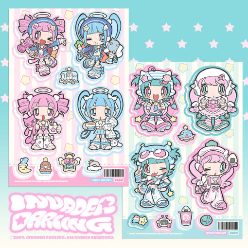 [Invaderdarling] Chibi Vader Sticker Sheet (2 types) – It's Deco Day