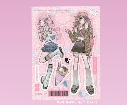 [Domi World] Gyaru Square Sticker (cutting sticker)