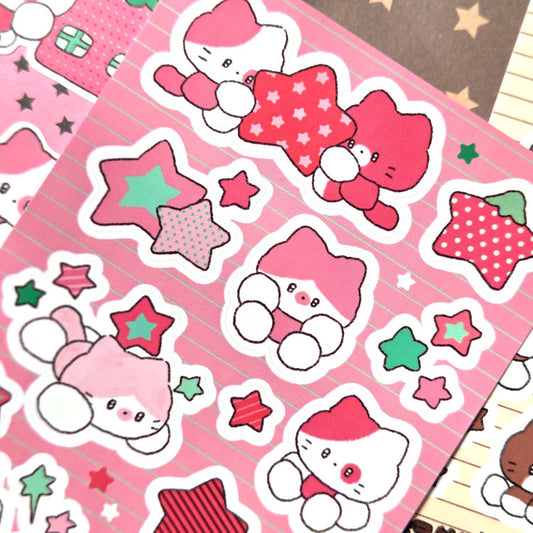 [Catdabang] Strawberry Cat Sticker Sheet
