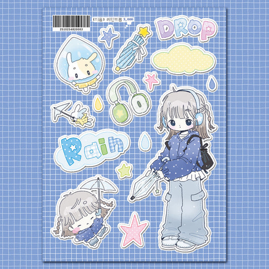 [Jeeyoom] Rain Drop Sticker Sheet