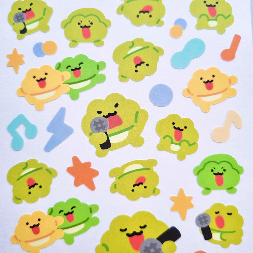 [My Mousse] Dancing Frog Deco Sticker Sheet