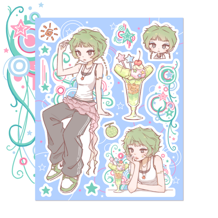 [Roontudio] Melon Girl Sticker Sheet