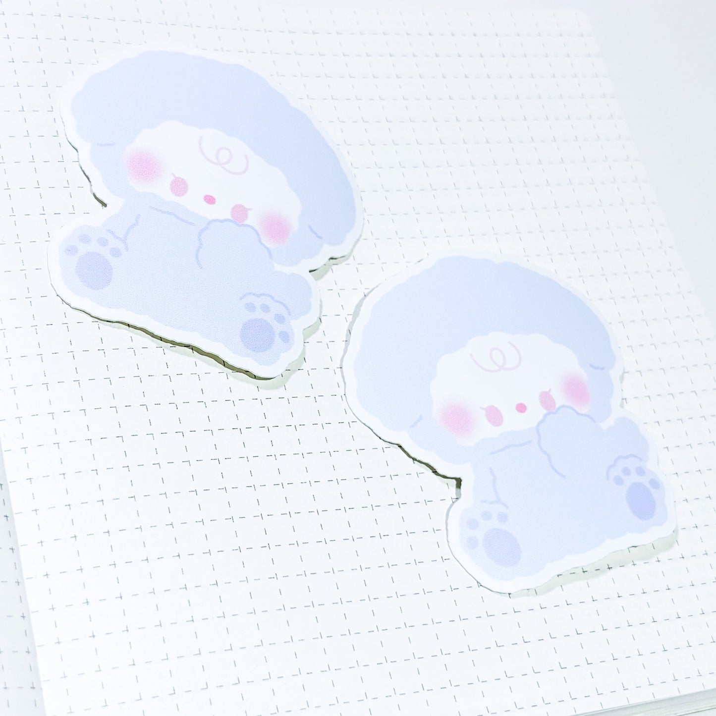 [borahstudio] Fluffy Honey Die Cut Sticker (Blue)