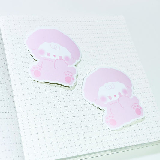 [borahstudio] Fluffy Honey Die Cut Sticker (Pink)