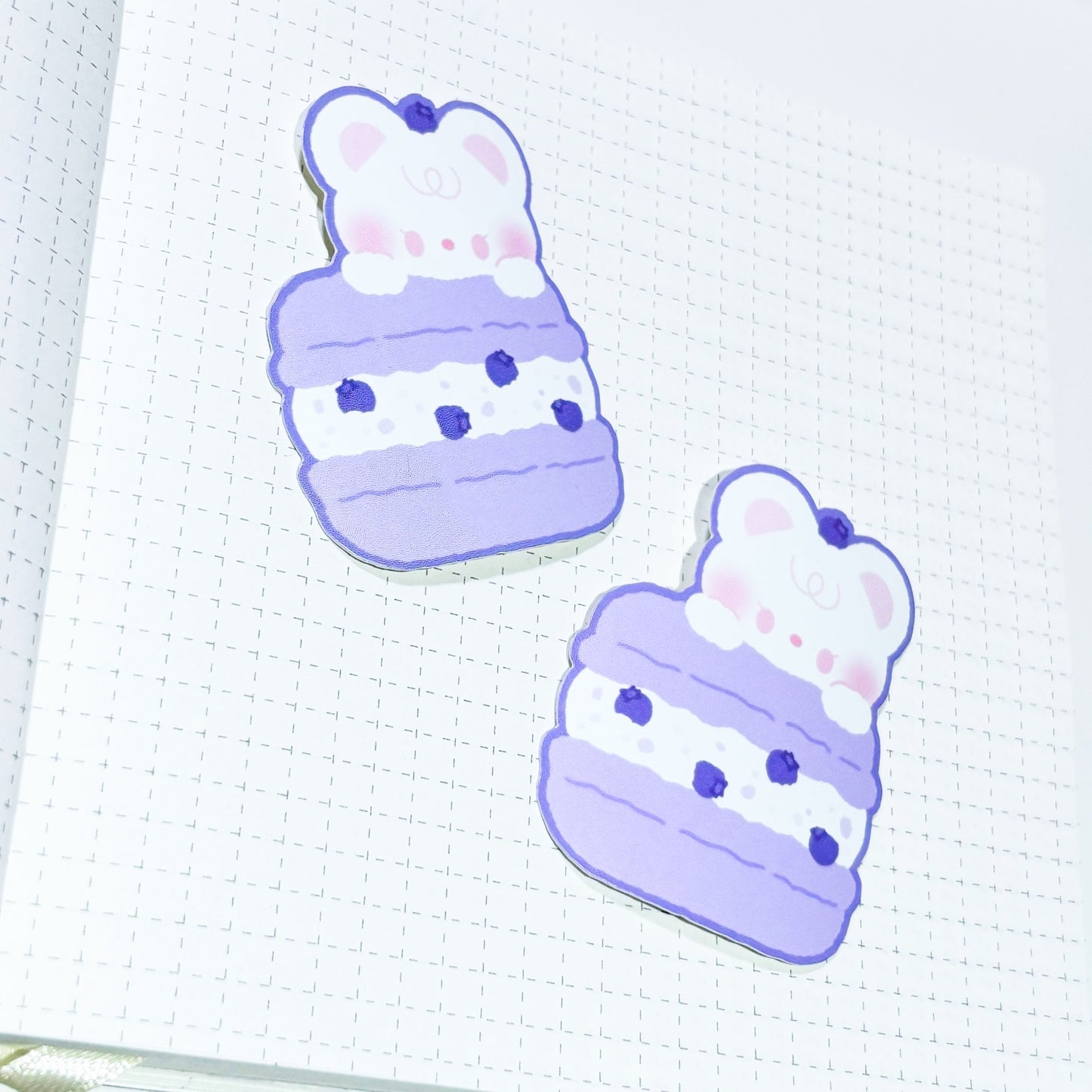 [borahstudio] Honey Macaron Die Cut Sticker (Blueberry)