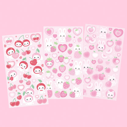 [Angora Lora] Heart Fruit Deco Sticker (3 styles)