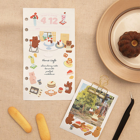 [Stationery Korea] Deco Sticker – 4 sheets (Home Cafe)