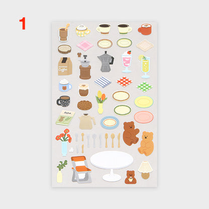 [Stationery Korea] Deco Sticker – 4 sheets (Home Cafe)