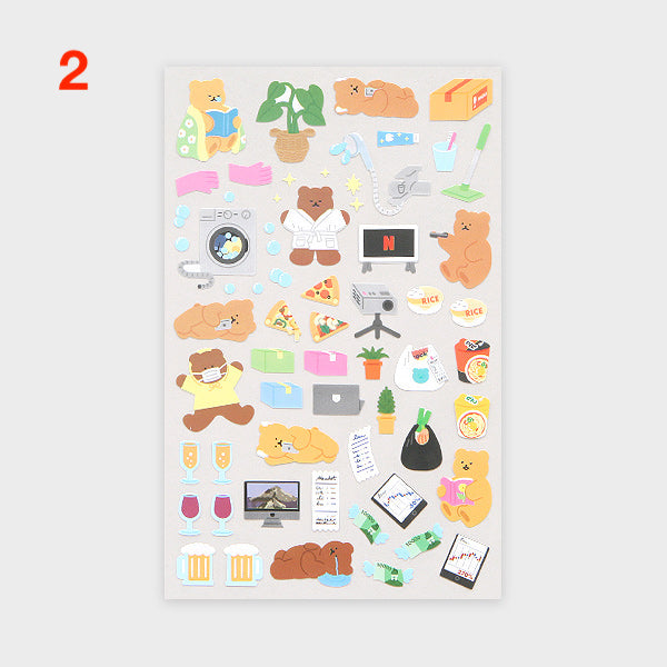 [Stationery Korea] Deco Sticker – 4 sheets (Homebody)