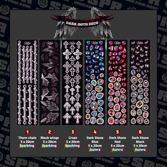 [Shocking Pink Rose] Dark Goth Deco Sticker (5 Options)