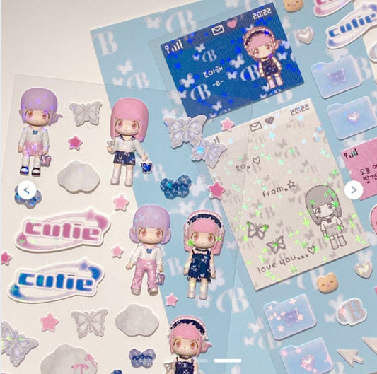 [Coral Tree] Blue Butterfly Deco Sticker