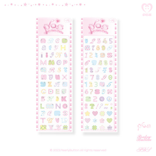 [Pearly Button] Kitsch Pattern Deco Sticker Sheet (2 styles)