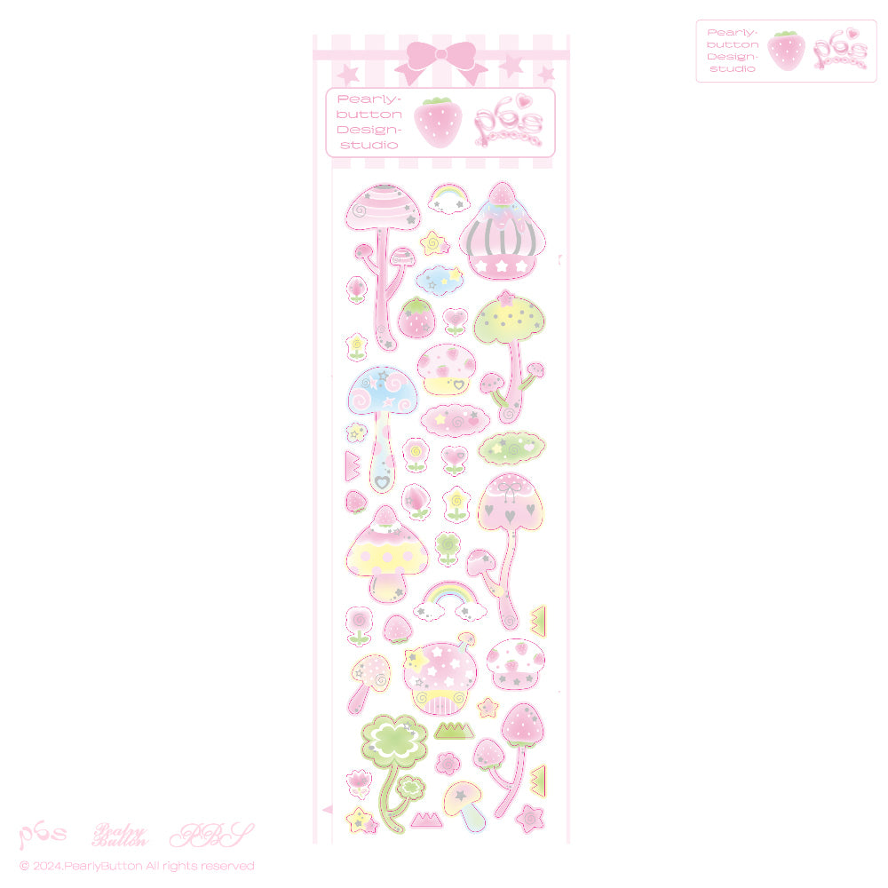 [Pearly Button] Pearly Mushroom Deco Sticker