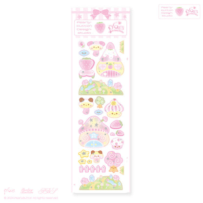 [Pearly Button] Mushroom Village Deco Sticker Sheet