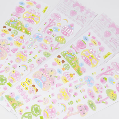 [Pearly Button] Mushroom Village Deco Sticker Sheet