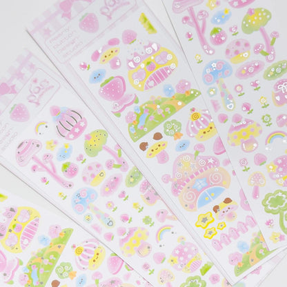 [Pearly Button] Mushroom Village Deco Sticker Sheet