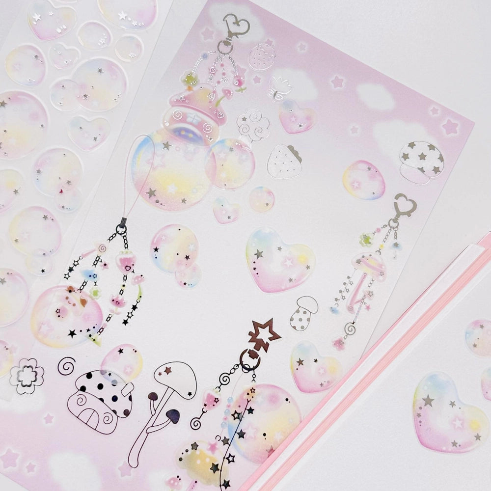 [Pearly Button] Pearly Bubble Deco Sticker Sheet