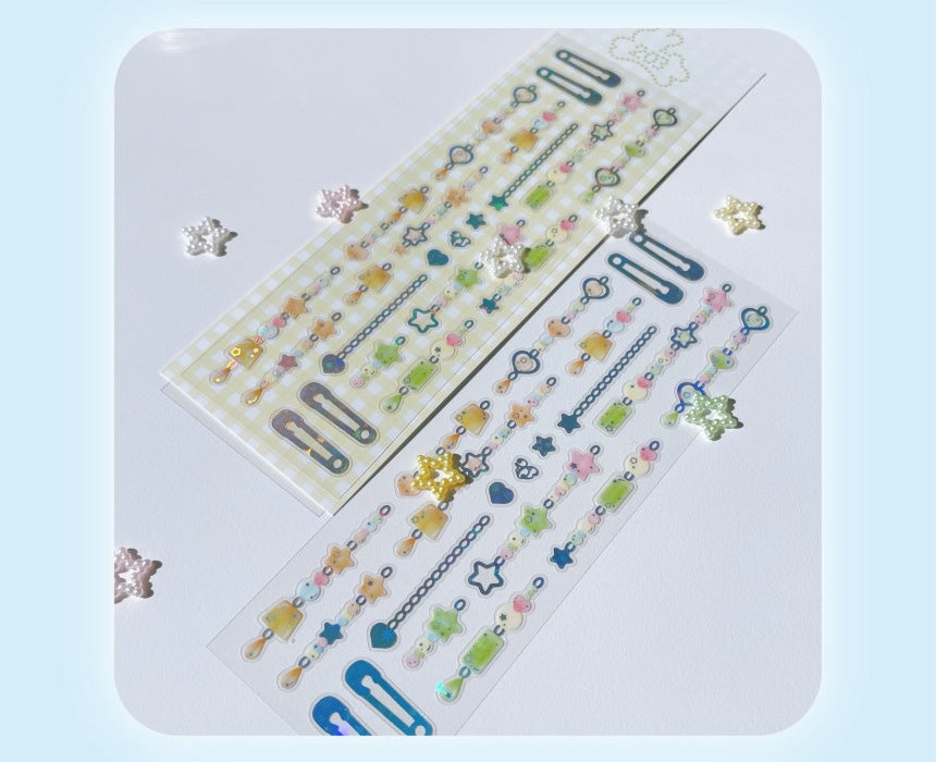 [Cherish 203] Pudding Soda Chain Deco Sticker Sheet