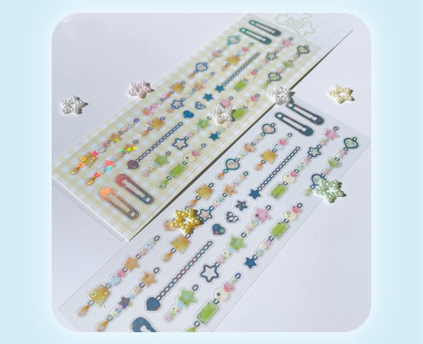 [Cherish 203] Pudding Soda Chain Deco Sticker Sheet