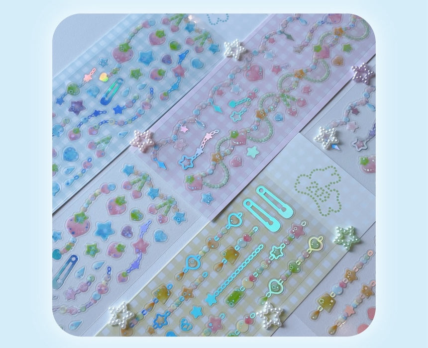 [Cherish 203] Pudding Soda Chain Deco Sticker Sheet