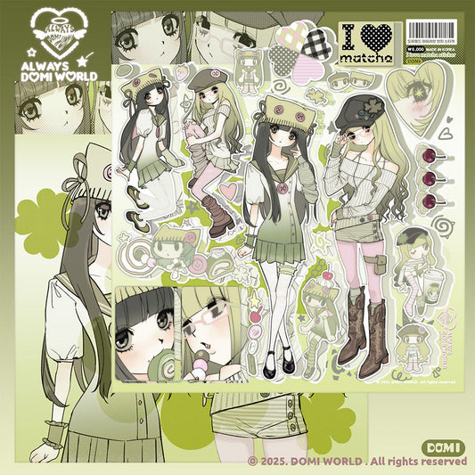 [Domi World] I Love Matcha Sticker Sheet