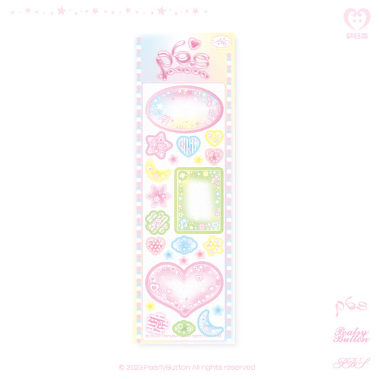 [Pearly Button] Shaka Shaka Candy Epoxy Frame Sticker Sheet