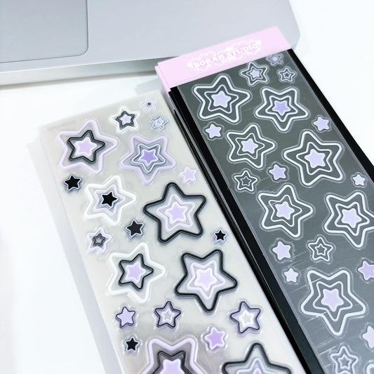 [borahstudio] Shining Star Sticker Sheet (Purple, 2 styles)