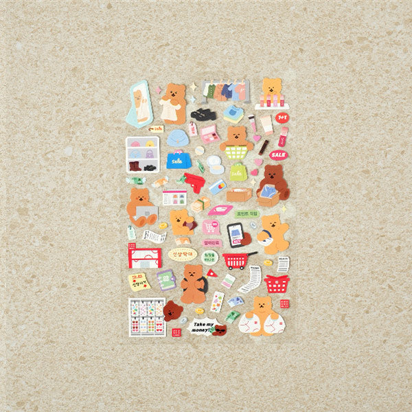 [Stationery Korea] Deco Sticker – 4 sheets (Travel, Shopping)