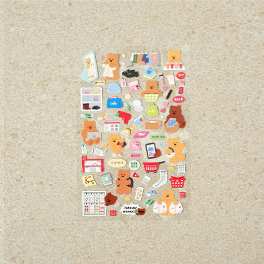 [Stationery Korea] Deco Sticker – 4 sheets (Travel, Shopping)