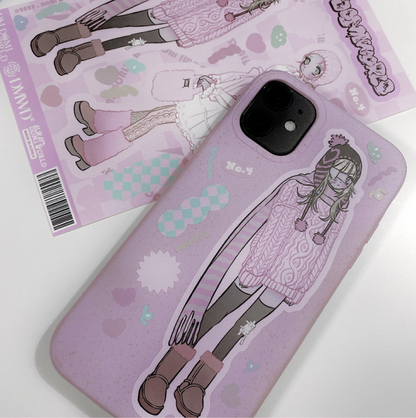 [Domi World] Winter Plain Clothes Cutout Sticker (pink mint)