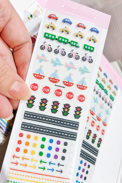 [borahstudio] Travel Icons Sticker Sheet