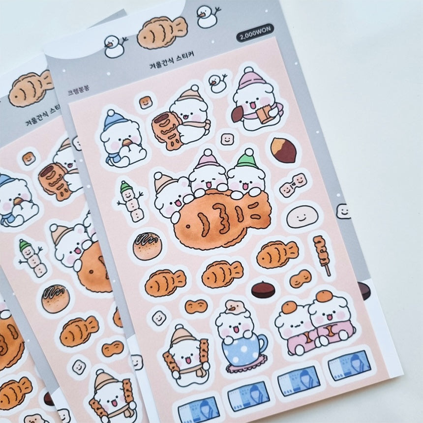 [My Mousse] Winter Snack Deco Sticker Sheet