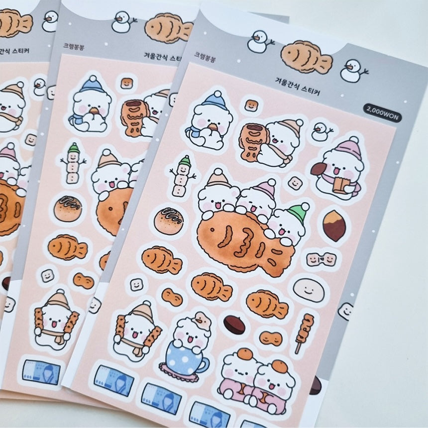 [My Mousse] Winter Snack Deco Sticker Sheet