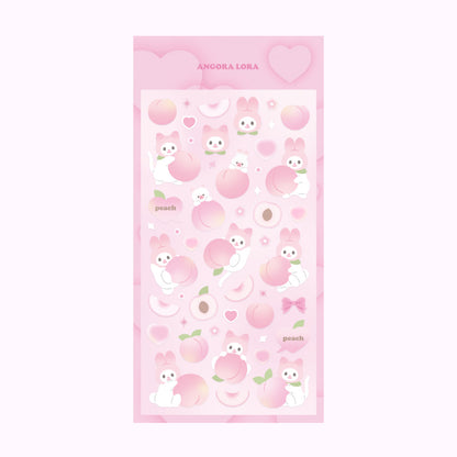 [Angora Lora] Soft Peach Character Deco Sticker