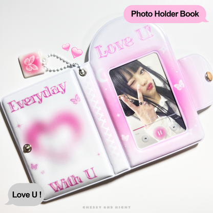 [Cherry and Night] Love U Photo Holder book (Clear photo card, Keychain)