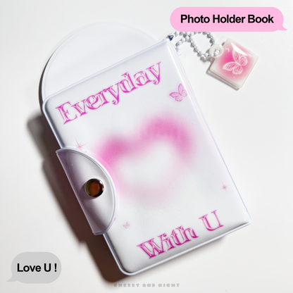 [Cherry and Night] Love U Photo Holder book (Clear photo card, Keychain)