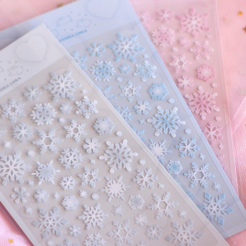 [Angora Lora] NEW Snowflake Deco Sticker (3 colors)