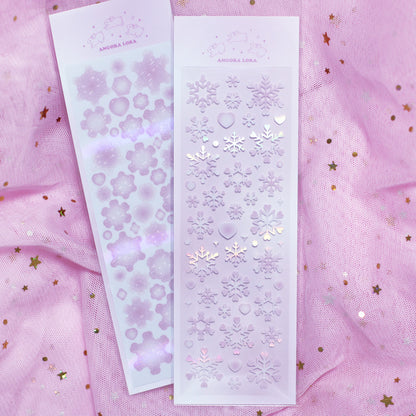 [Angora Lora] Heart Snowflake Deco Sticker (2 colors)