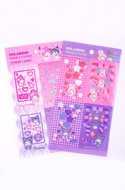 [SanrioKorea] My Melody & Kuromi Polaroid Frame Stickers (2 types)