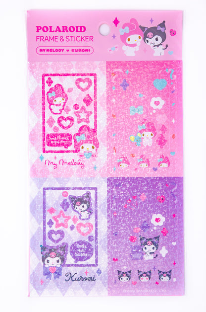 [SanrioKorea] My Melody & Kuromi Polaroid Frame Stickers (2 types)