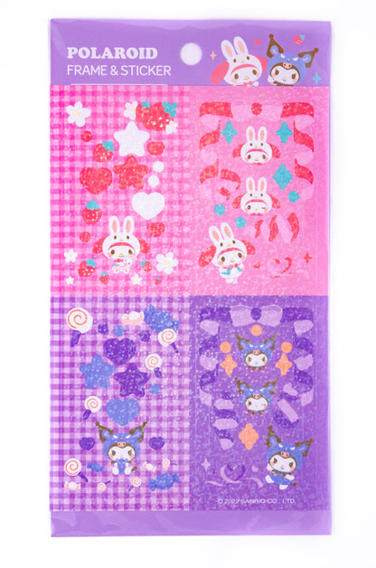 [SanrioKorea] My Melody & Kuromi Polaroid Frame Stickers (2 types)