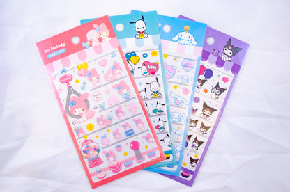 [SanrioKorea] Clear Character Toy Claw Machine Stickers (4 types)