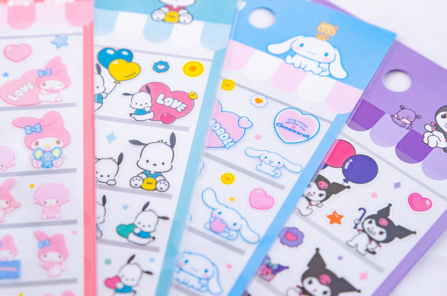 [SanrioKorea] Clear Character Toy Claw Machine Stickers (4 types)
