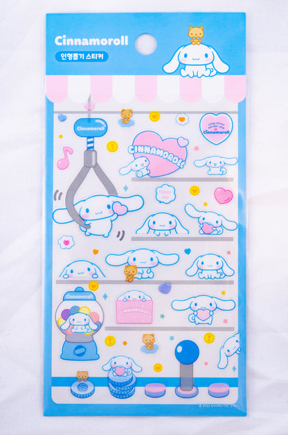 [SanrioKorea] Clear Character Toy Claw Machine Stickers (4 types)