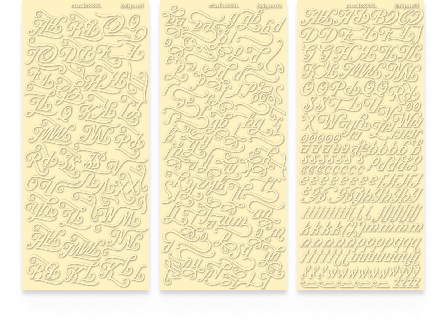 [StudioXXXL] Letter Sticker Saigon (7 colors, 3 sheets per set)