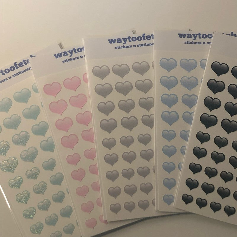 [waytoofetch] emoji hearts deco sticker (5 colors)