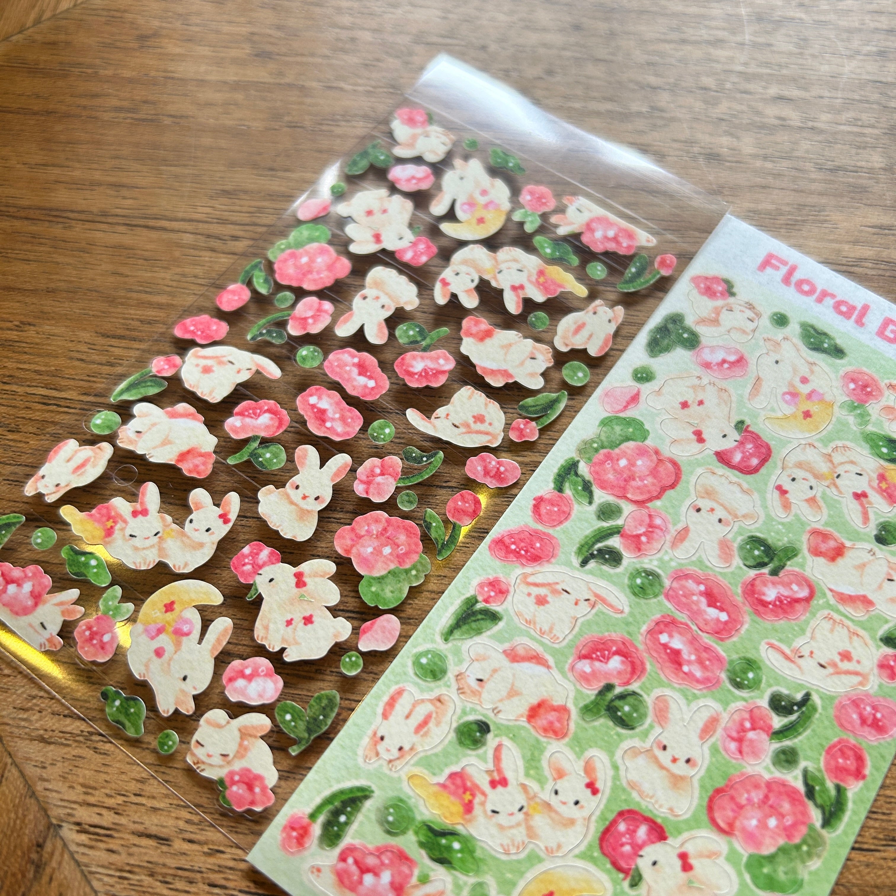 [Dailylouisbella] Floral Bunny Deco Sticker (Velvet Matte, Mini) – It's ...