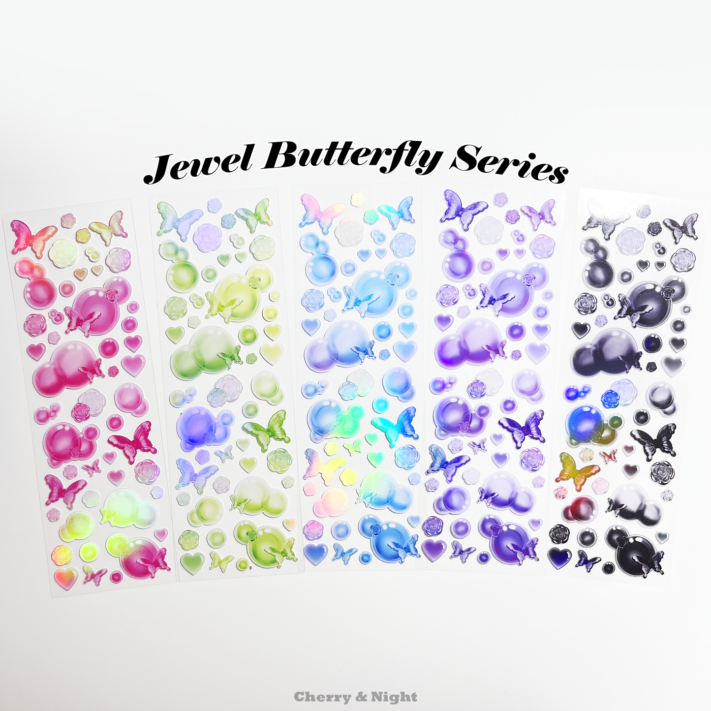 [Cherry and Night] Jewel Butterfly Sticker (5 colors)